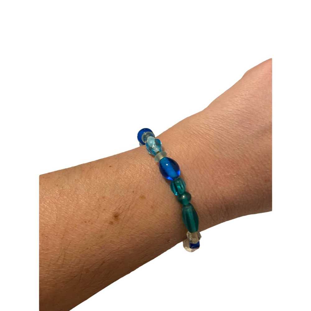 Handmade Handmade blue glass bead bracelet - image 1