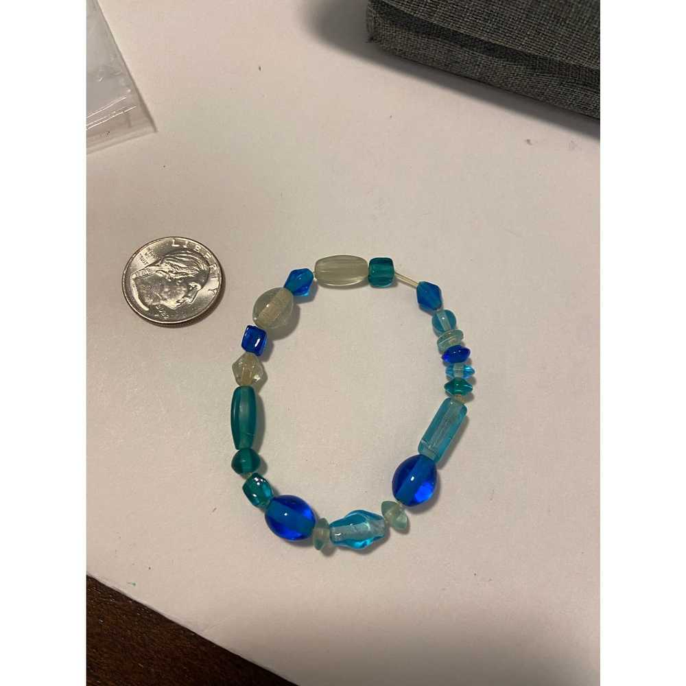 Handmade Handmade blue glass bead bracelet - image 3