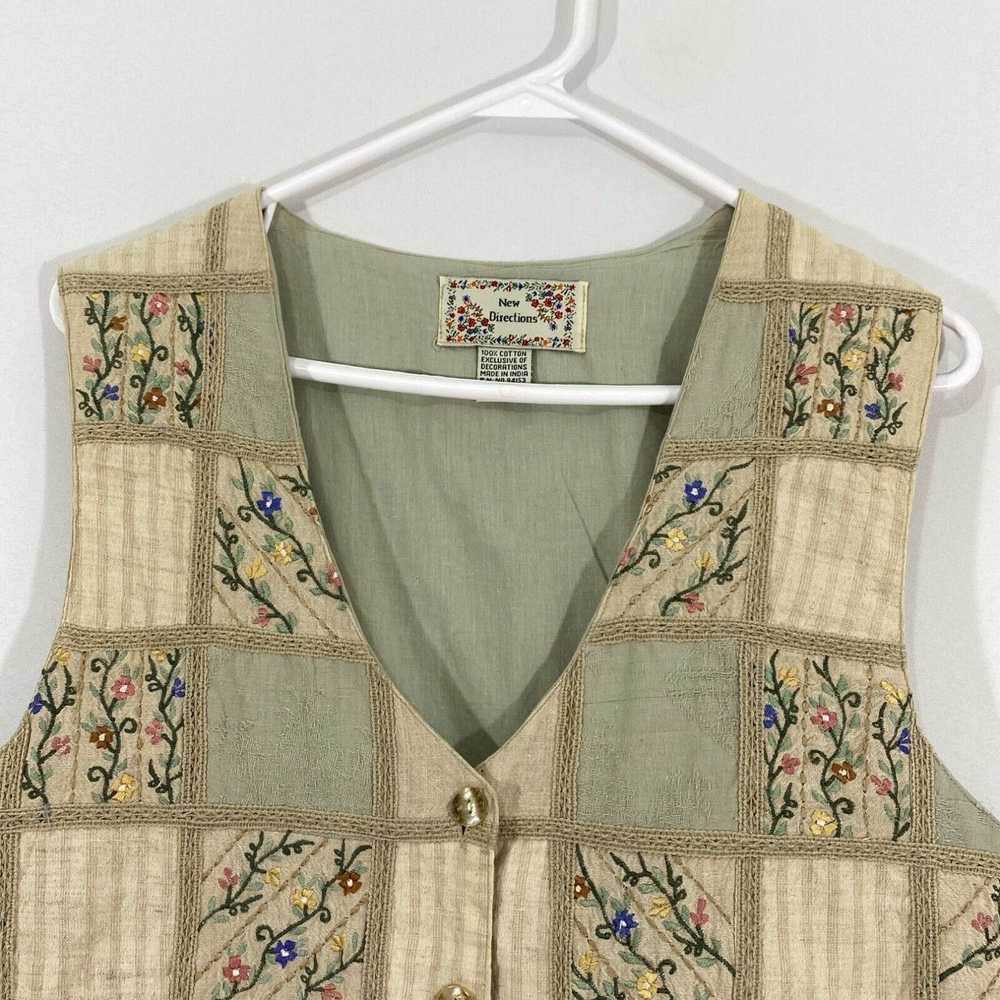 Vintage New Directions Womens Beige Floral Sleeve… - image 3