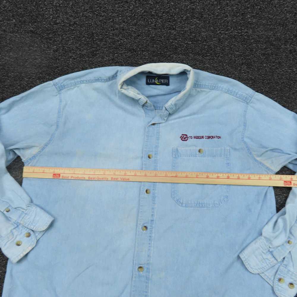 Vintage Luna Pier Denim Shirt Adult Large Blue Lo… - image 3