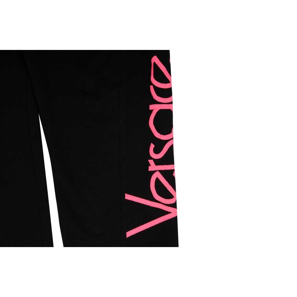 Versace Black Pink Logo Drawstring Sweat Pants Jo… - image 3