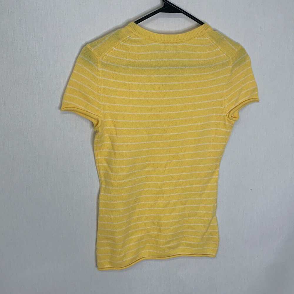 Vintage Tweeds Womens Yellow Cashmere Short Sleev… - image 2