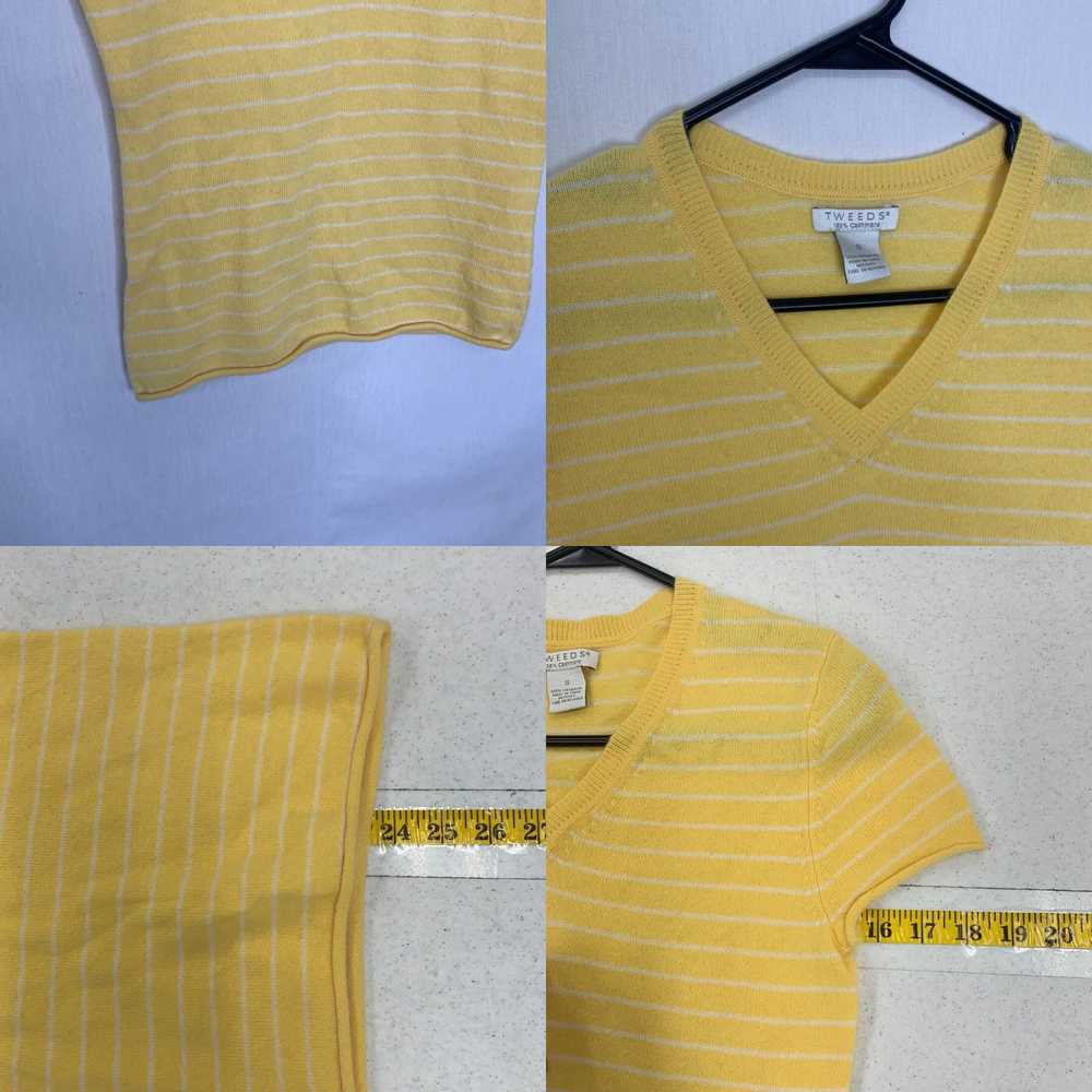 Vintage Tweeds Womens Yellow Cashmere Short Sleev… - image 4