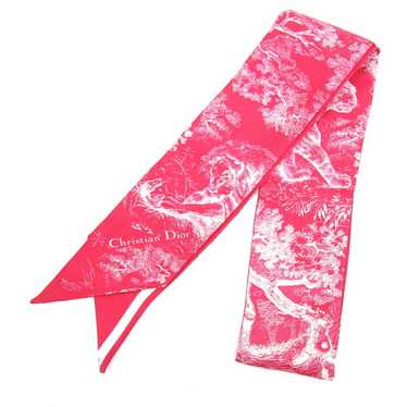 CHRISTIAN DIOR Dior Scarf Muffler Mitza Pink Whit… - image 1