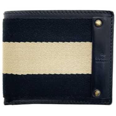 GUCCI Wallet Sherry Line Bifold Fabric Leather Bl… - image 1