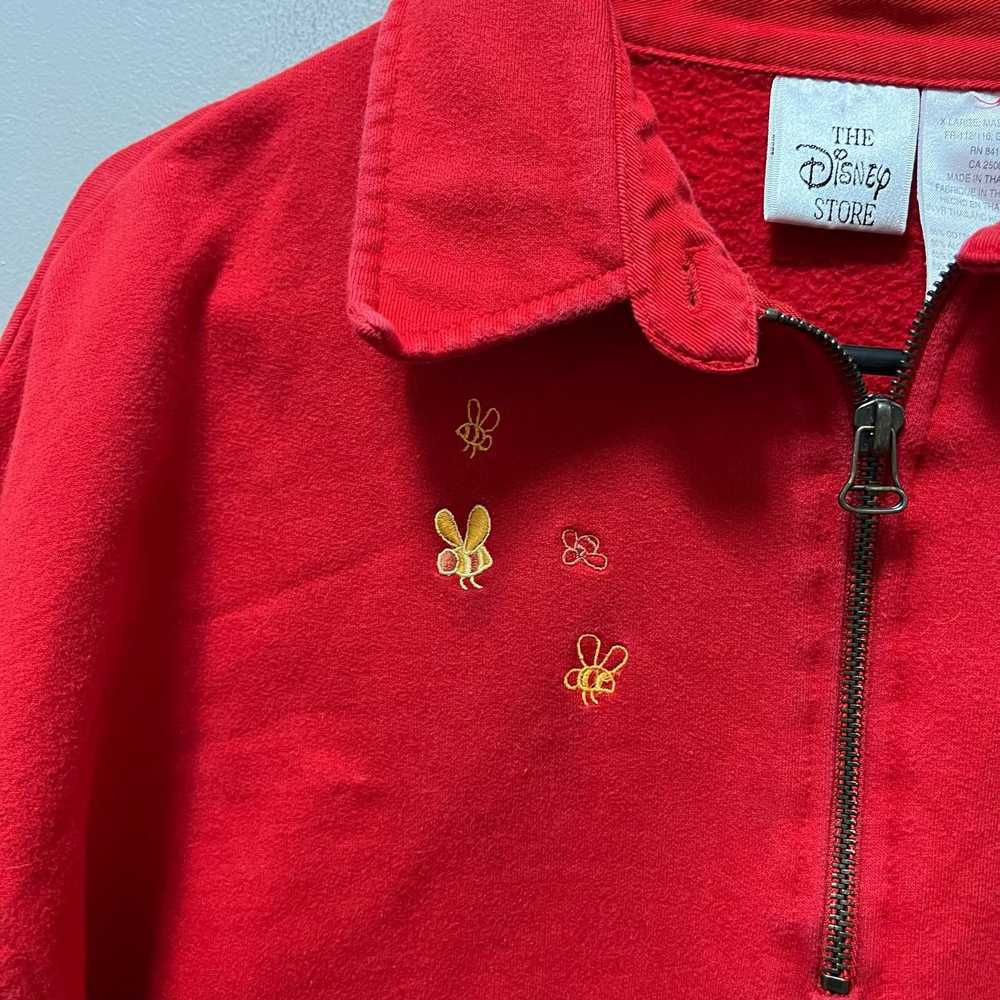 Disney Vintage Winnie The Pooh Quarter Zip Red Sw… - image 3