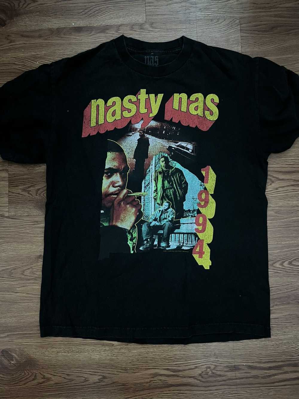 Streetwear × Vintage Nasty Nas 1994 Portrait Tee … - image 1