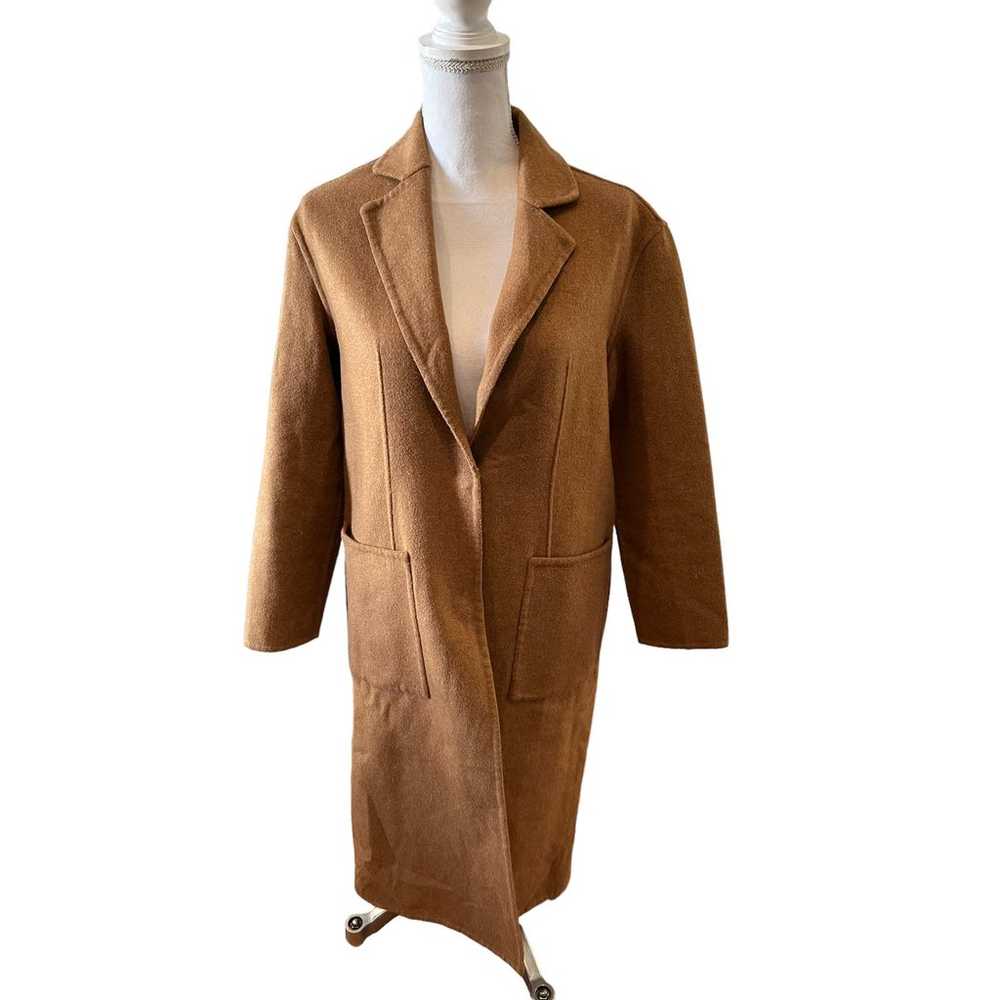 TopShop Lightweight Wool Blend Mid Length Coat Ca… - image 1