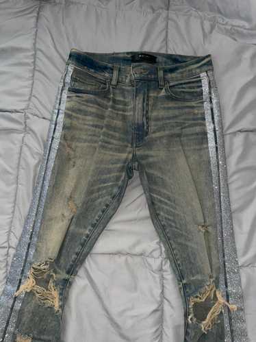Amiri Amiri Dirty Indigo Track Jeans