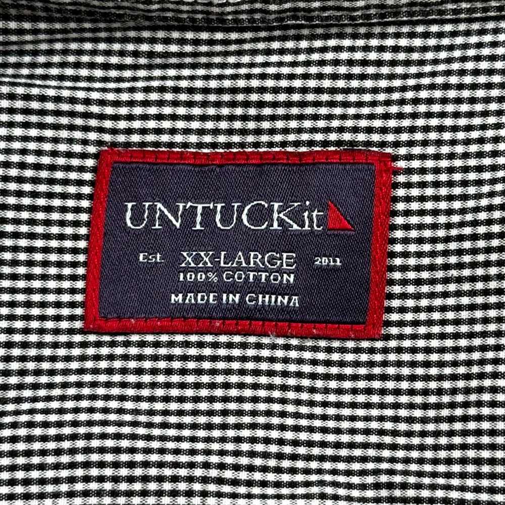 UNTUCKit UNTUCKIT Shirt Men 2XL Black Micro Check… - image 3
