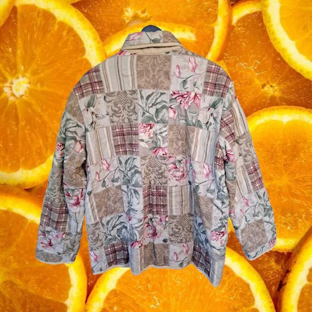 Krazy Kat Patchwork‎ Button Up Tan and Floral Coa… - image 6