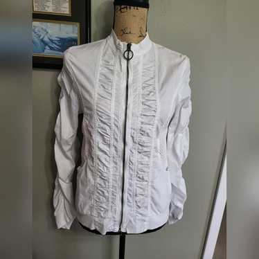 Wearables White Moto Cotton Jacket