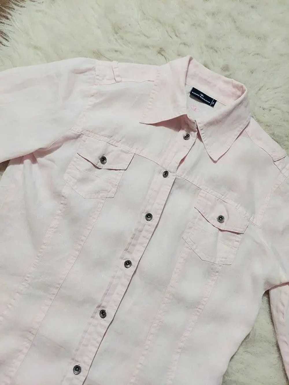 Tom Tailor 100% linen shirt powder pink luxury 80… - image 2