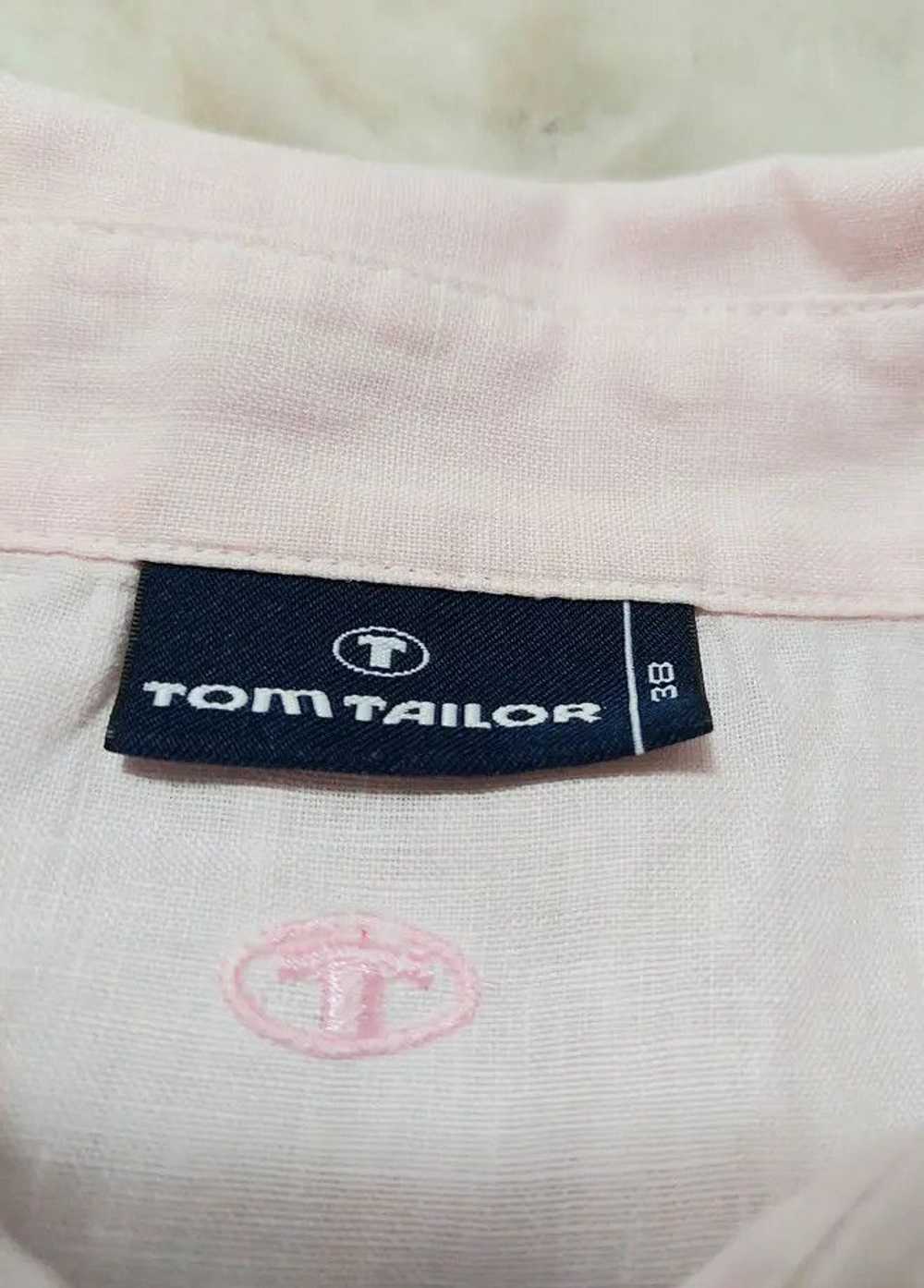 Tom Tailor 100% linen shirt powder pink luxury 80… - image 4