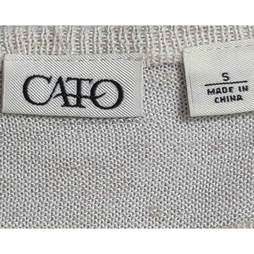 Other Cato Cream Marled Open Knit Hi Low Top Smal… - image 3