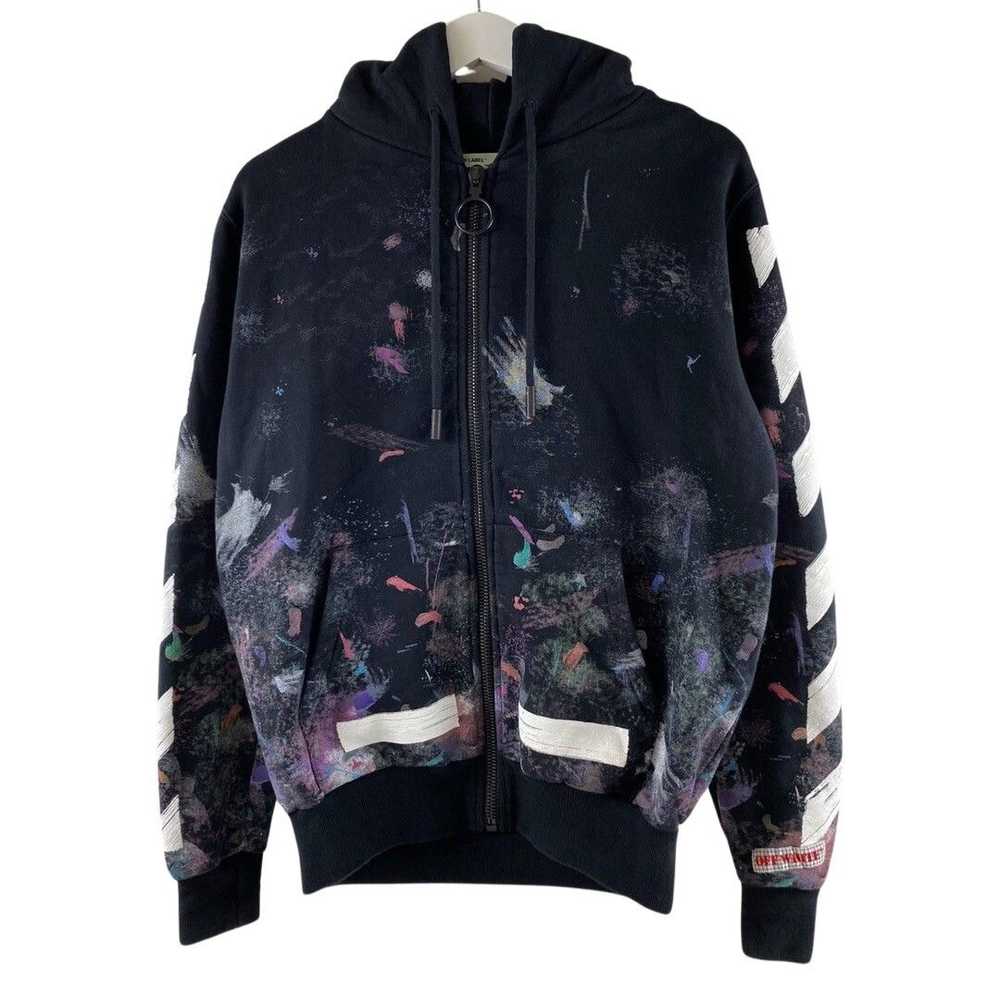 Off-White Off-White Diag Galaxy Brushed Zip Hoodie - image 2