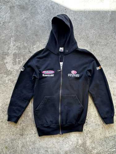 Racing × Vintage Kawasaki racing zip up hoodie