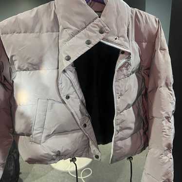 reflective cropped puffer - image 1