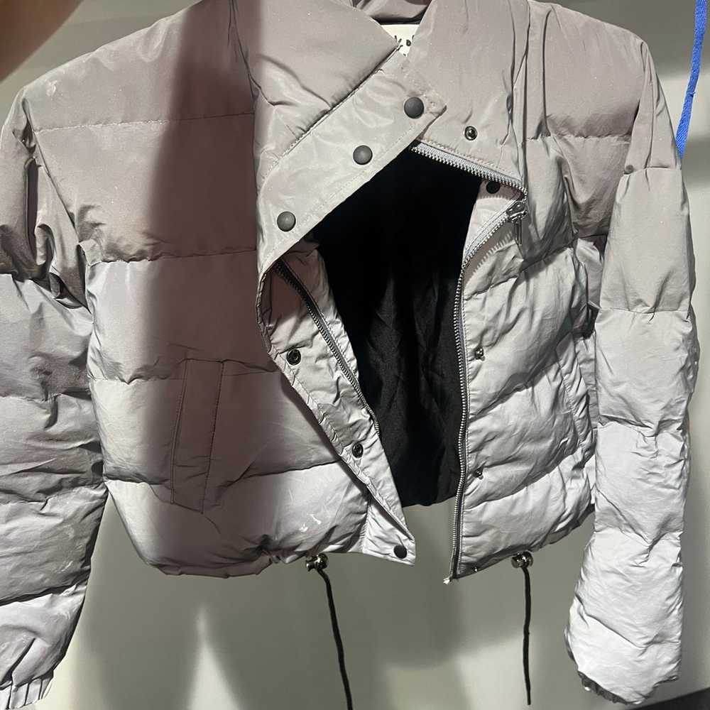 reflective cropped puffer - image 4