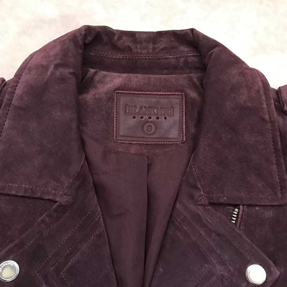 Blank NYC 100% Leather Suede Moto Jacket Burgundy… - image 3