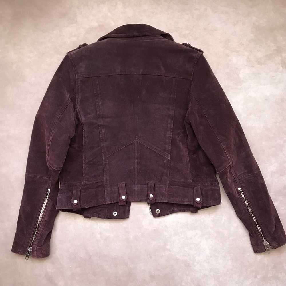Blank NYC 100% Leather Suede Moto Jacket Burgundy… - image 6