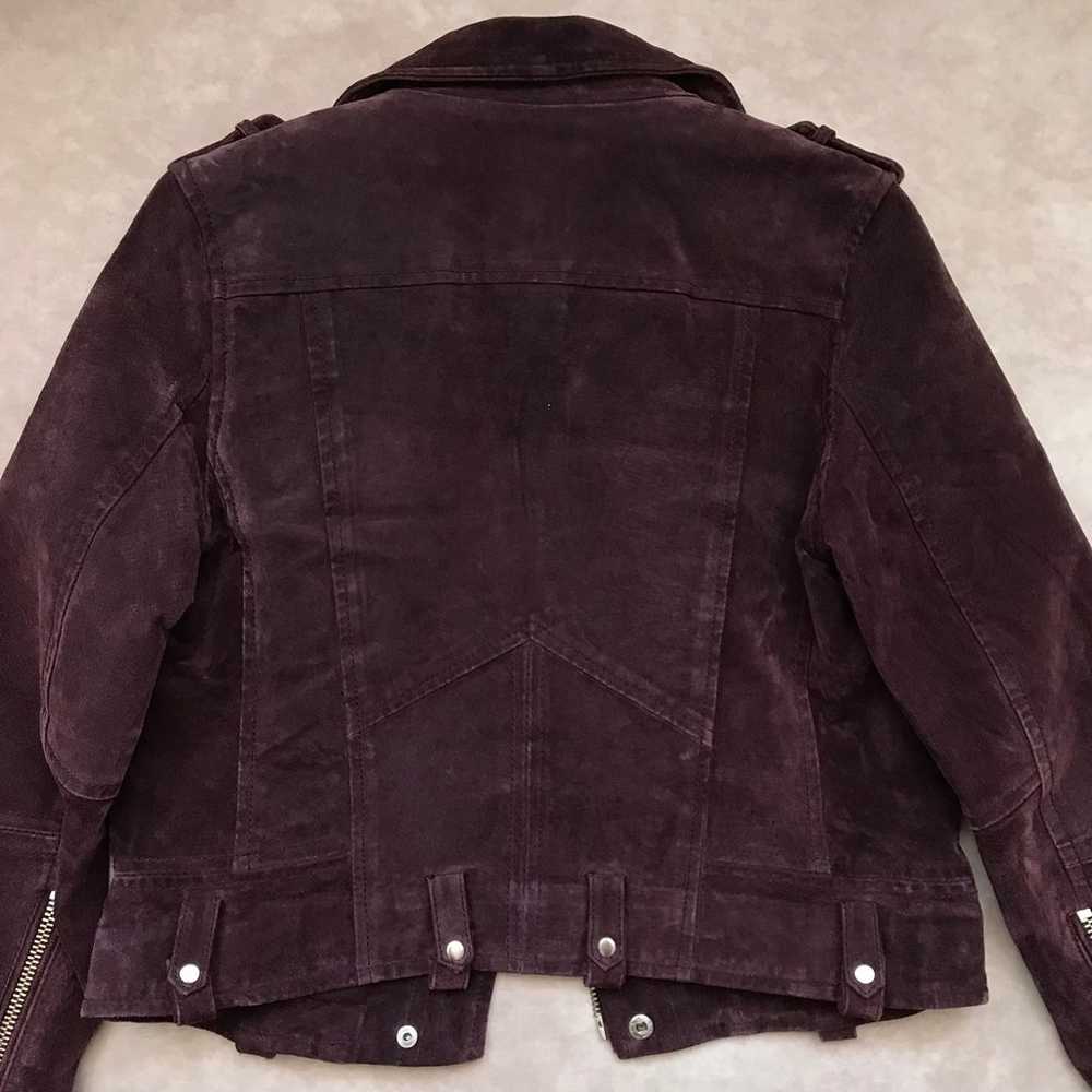 Blank NYC 100% Leather Suede Moto Jacket Burgundy… - image 7