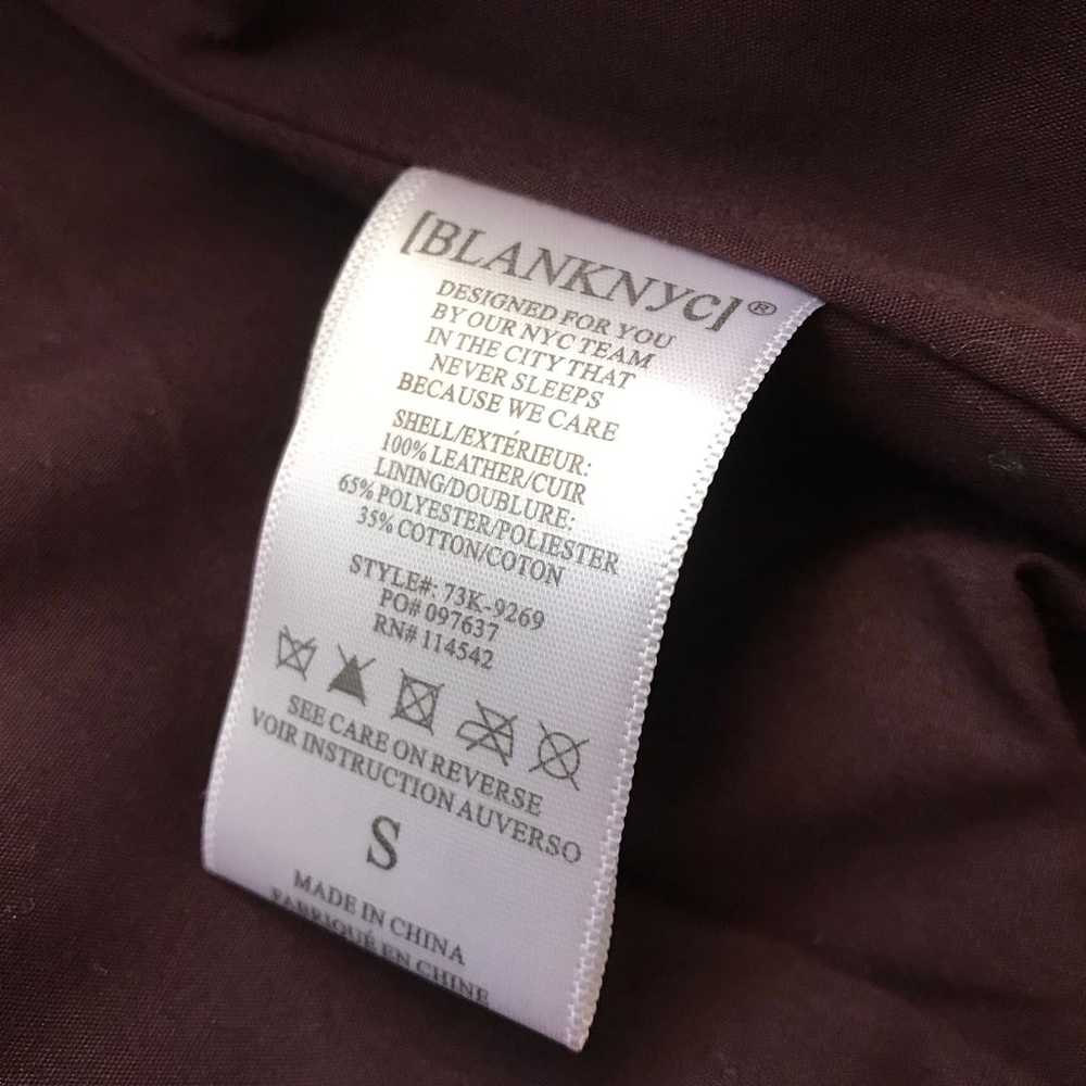 Blank NYC 100% Leather Suede Moto Jacket Burgundy… - image 8