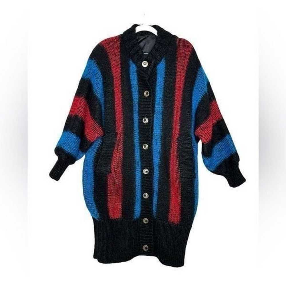 Vintage 1980s Oversized Long Wool Sweater Coat  |… - image 1