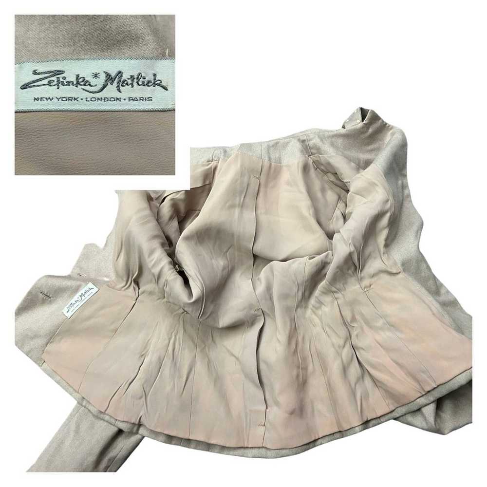 1940s Tan Polka Dot Embroidered Blazer Jacket Roc… - image 4