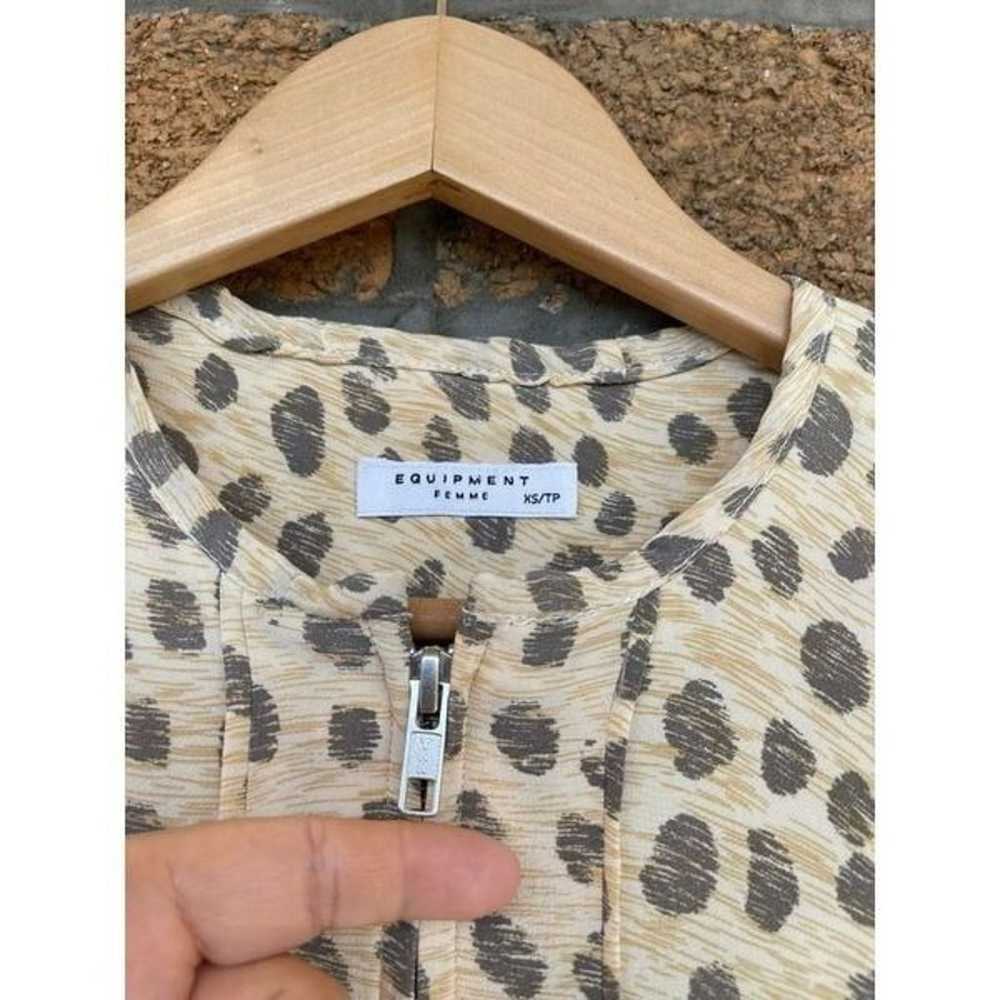 Equipment femme silk leopard jacket xs - image 2