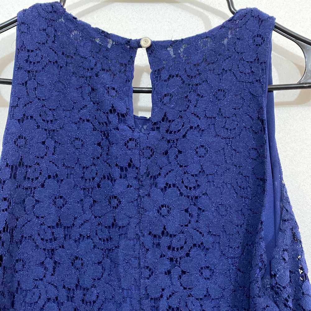 Vintage Alya Womens Blue Floral Lace Overlay Slee… - image 3