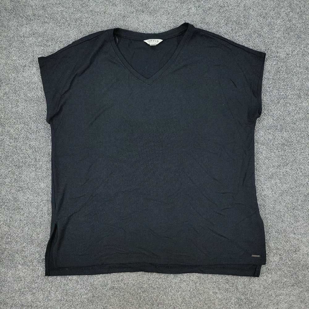 Orvis Orvis Shirt Women's Large Black V-Neck Shor… - image 1