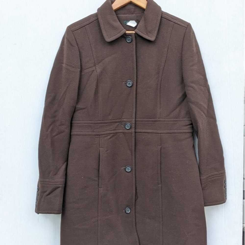 J CREW Classic lady day coat double cloth brown - image 4