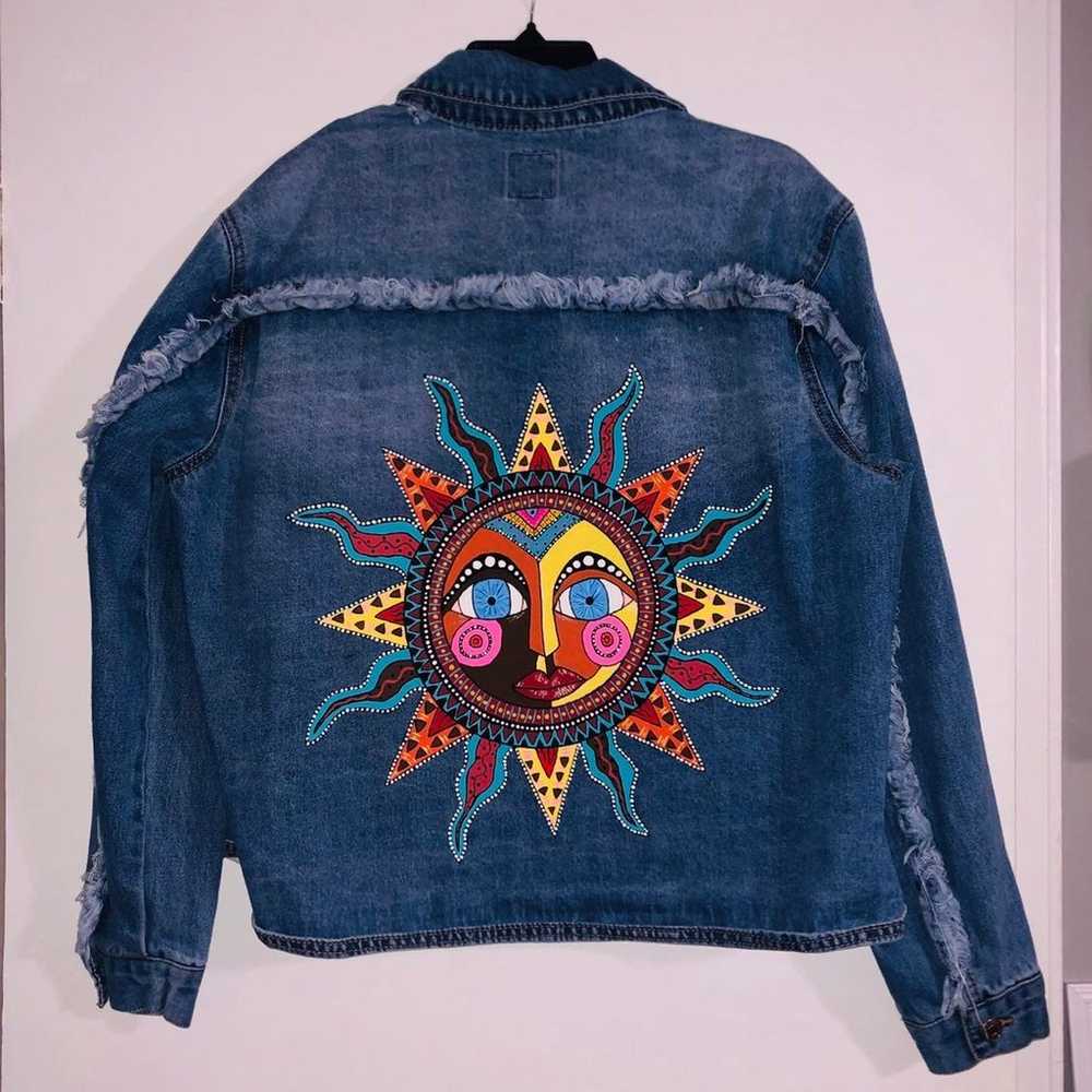 Painted jean jacket - image 1