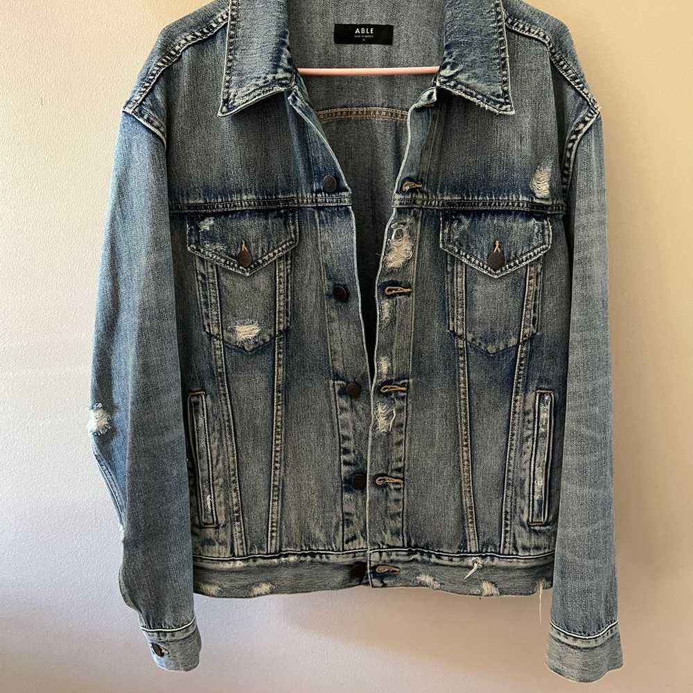 ABLE Merly Distressed Jean Jacket - image 1
