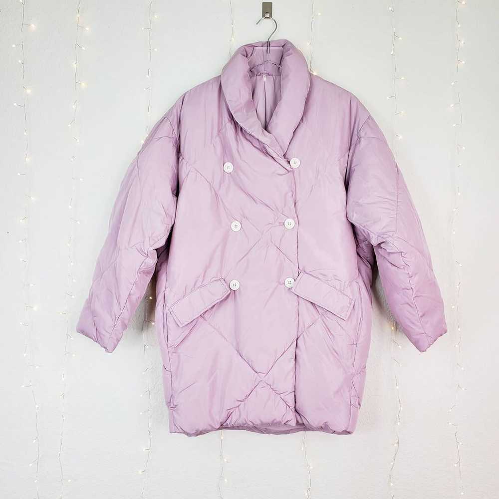 Free People Revolve Ella Purple Quilted Puffer Co… - image 1