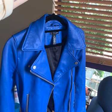 Electric Blue NWOT Aqua Leather Jacket size XS