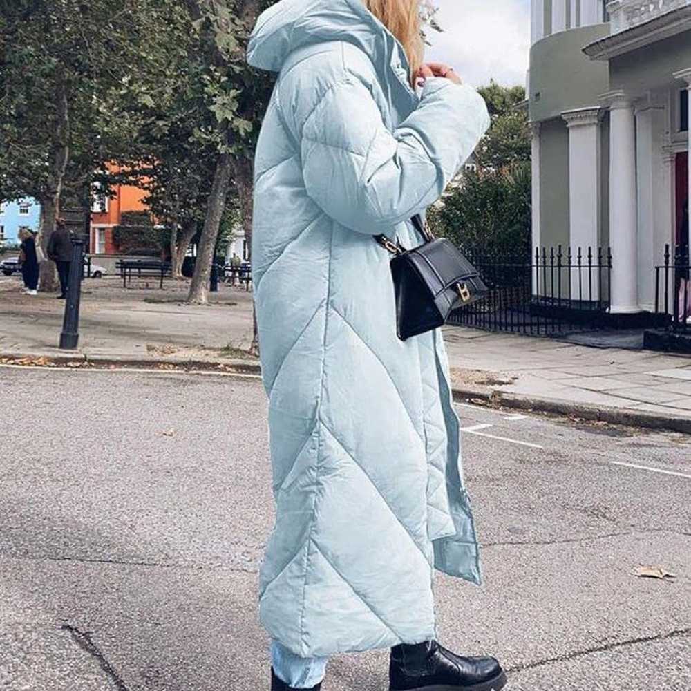 Women's Hooded Long Puffer Coat Winter Longer Thi… - image 2