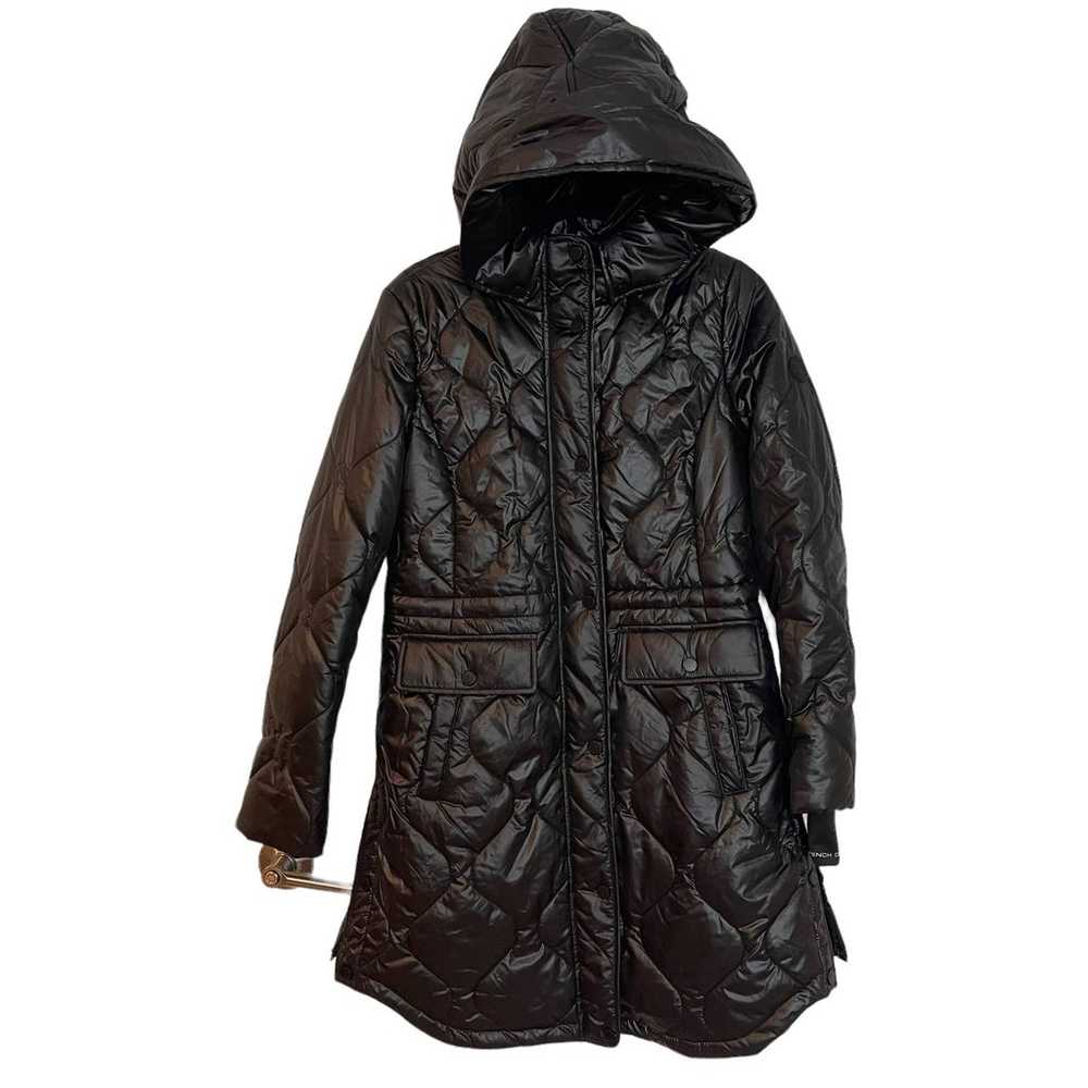 French Connection Quilted Black Hooded Puffer Jac… - image 4