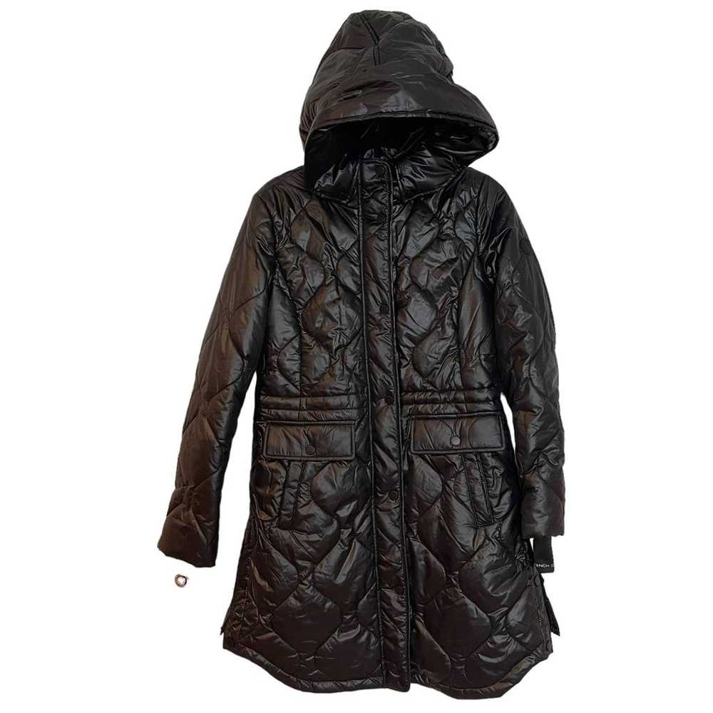 French Connection Quilted Black Hooded Puffer Jac… - image 6