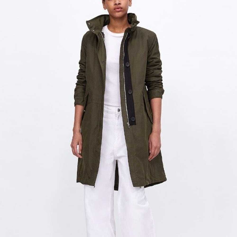 NEW Zara Water Repellent Hooded Layer Parka • Arm… - image 2