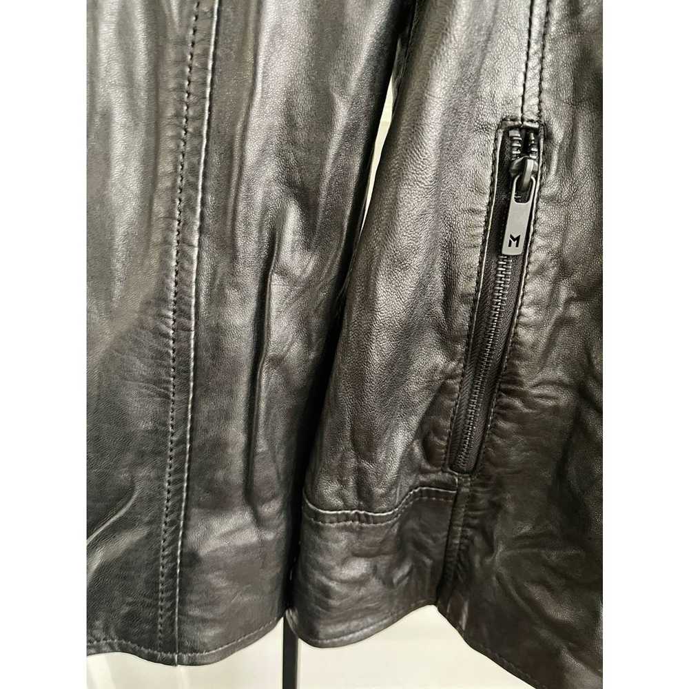 Luxury Black Leather MAURITIUS MOTO Jacket Size S - image 12
