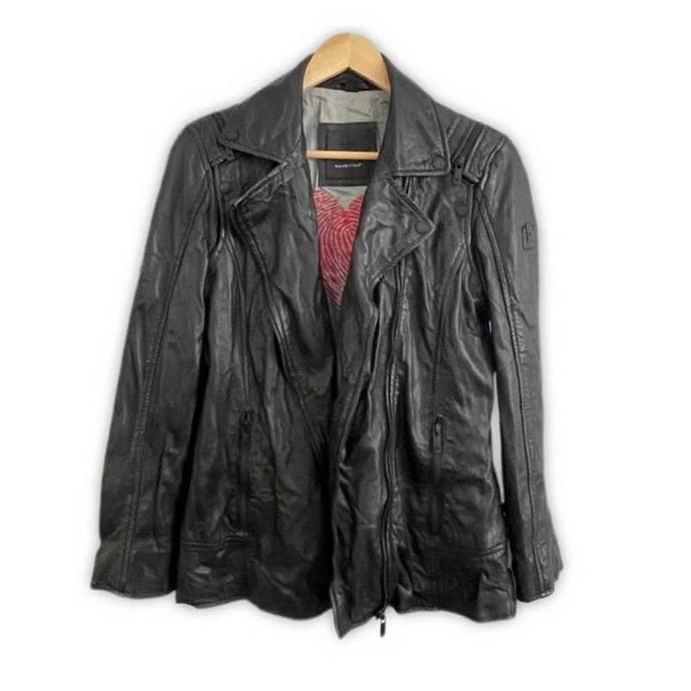Luxury Black Leather MAURITIUS MOTO Jacket Size S - image 1