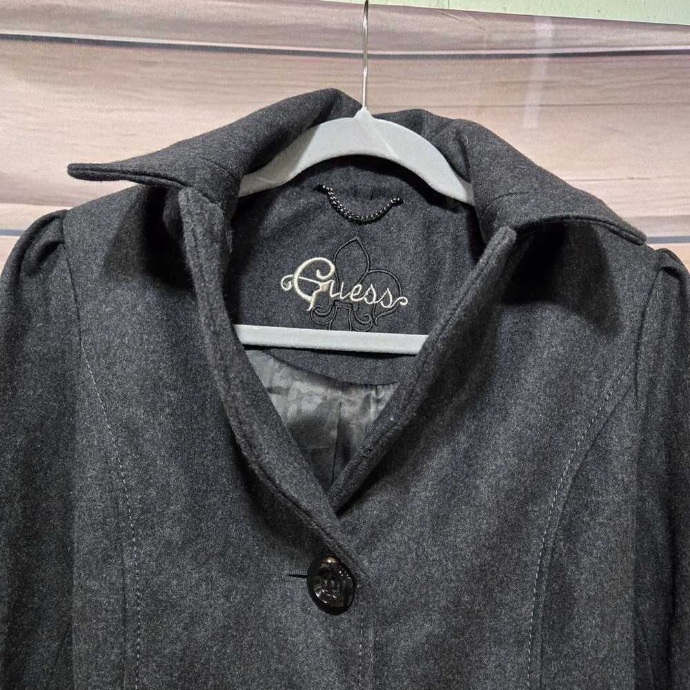 Guess Dark Grey Wool Blend Heavy Mid-Length Peaco… - image 3