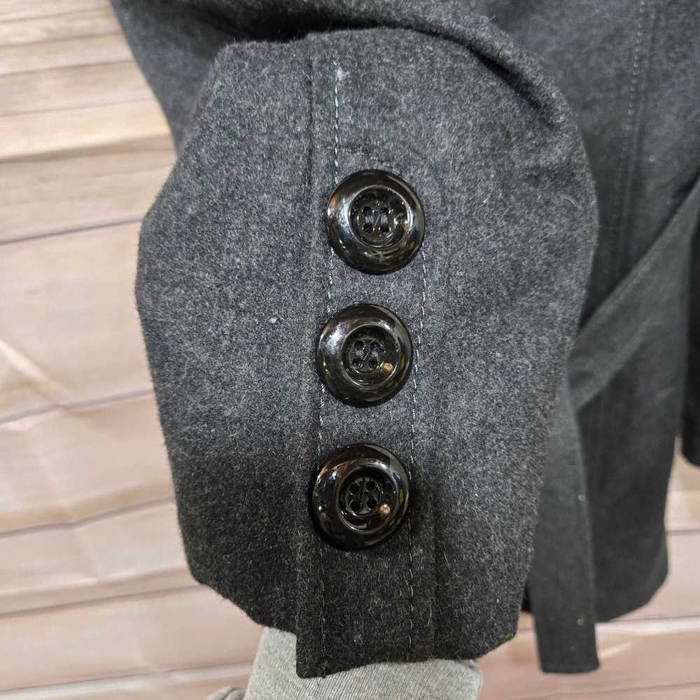 Guess Dark Grey Wool Blend Heavy Mid-Length Peaco… - image 5