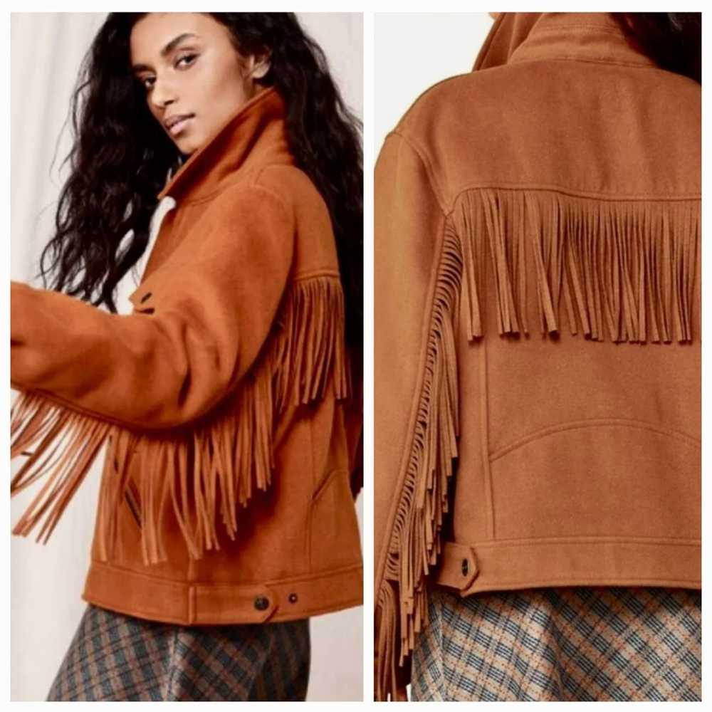 Free People Phoenix Soft Sueded Fabric Fringe Jac… - image 2