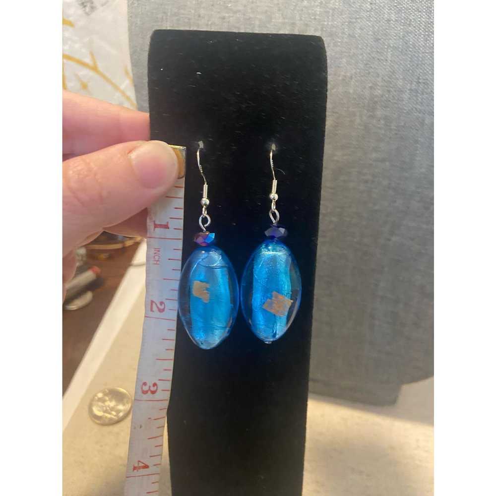 Handmade Handmade Pretty lampwork blue glass earr… - image 3