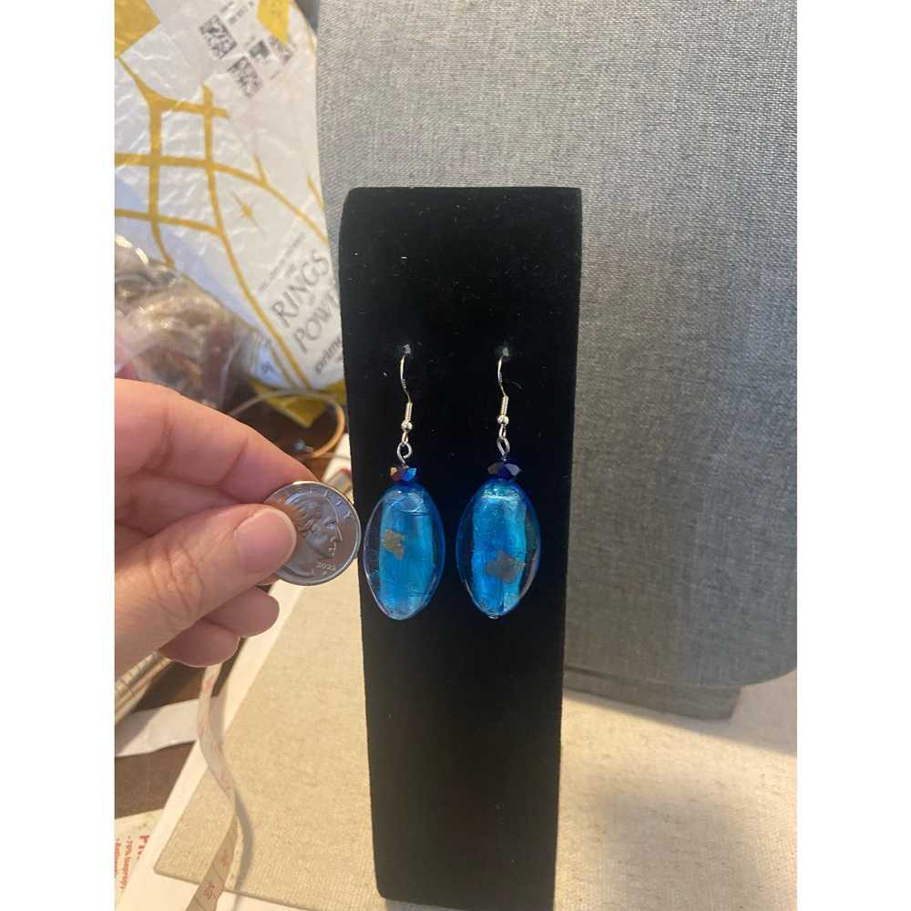 Handmade Handmade Pretty lampwork blue glass earr… - image 4