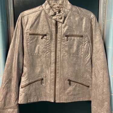 Silver metallic leather jackets