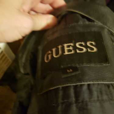 GUESS designer black leather jacket for